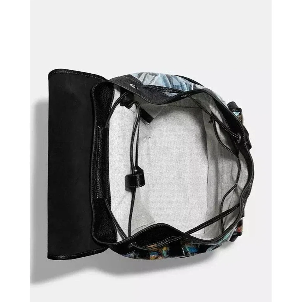 COACH MINT + SERF CARRIAGE BACKPACK Black Multicolor Graffiti Unisex CD676 NWT